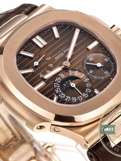 Superclone Nautilus 5712R-001 Patek Philippe Moon phases. 40 mm, Rose gold - Swiss-Made Clone Watch