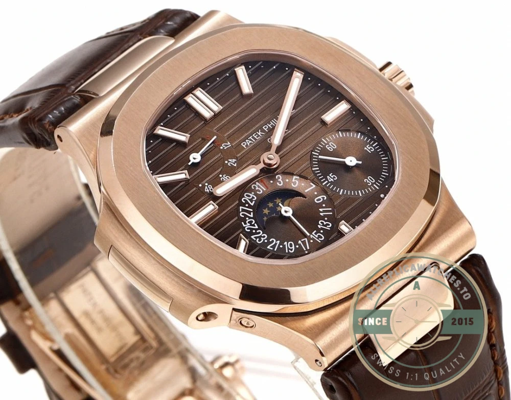 Superclone Nautilus 5712R-001 Patek Philippe Moon phases. 40 mm, Rose gold - Swiss-Made Clone Watch