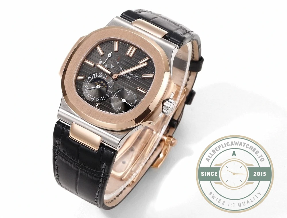 Superclone Nautilus 5712R-001 Patek Philippe Moon phases. 40 mm, Rose gold & Stainless Steel - Best Quality Replica Watch