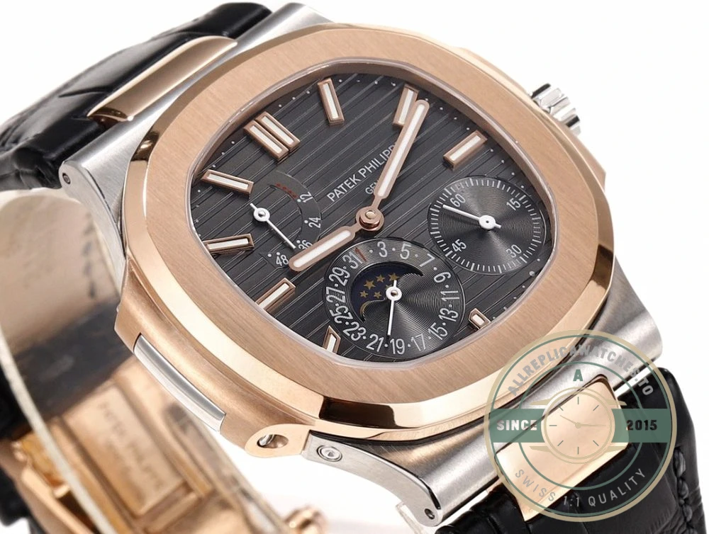 Superclone Nautilus 5712R-001 Patek Philippe Moon phases. 40 mm, Rose gold & Stainless Steel - Best Quality Replica Watch