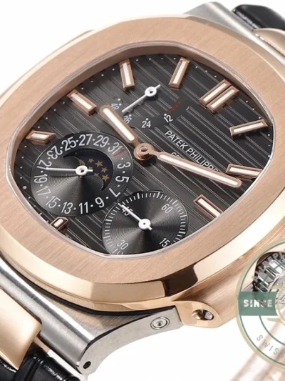 Superclone Nautilus 5712R-001 Patek Philippe Moon phases. 40 mm, Rose gold & Stainless Steel - Swiss-Made Clone Watch