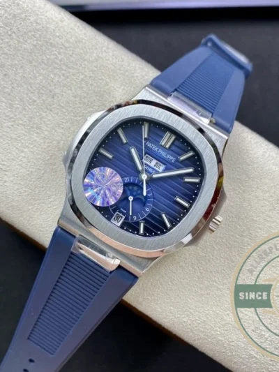Superclone Nautilus 5726/1A Annual Calendar, Moon phases 40.5 mm, Steel, Blue Dial - Swiss Movement Replica Watch