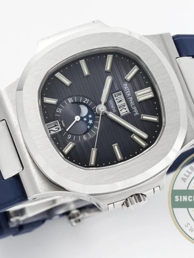 Superclone Nautilus 5726/1A Annual Calendar, Moon phases 40.5 mm, Steel, Dark Blue Dial - Top-Tier Swiss Replica Watch