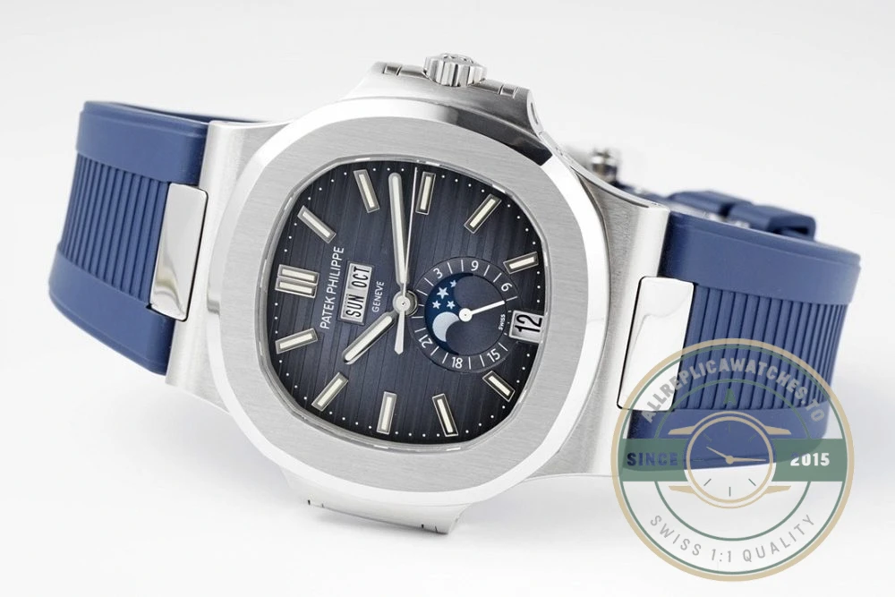 Superclone Nautilus 5726/1A Annual Calendar, Moon phases 40.5 mm, Steel, Dark Blue Dial - Luxury Replica Watch