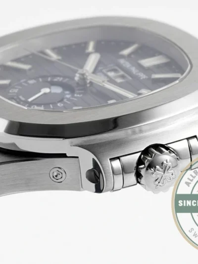Superclone Nautilus 5726/1A Annual Calendar, Moon phases 40.5 mm, Steel, Dark Blue Dial - Swiss Movement Replica Watch