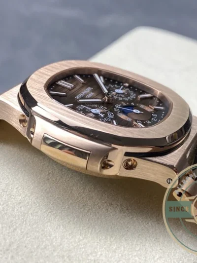 Superclone Nautilus 5740/1G-001 Patek Philippe Perpetual Calendar 40 mm, Rose gold, Brown Dial - Premium Super Clone Watch