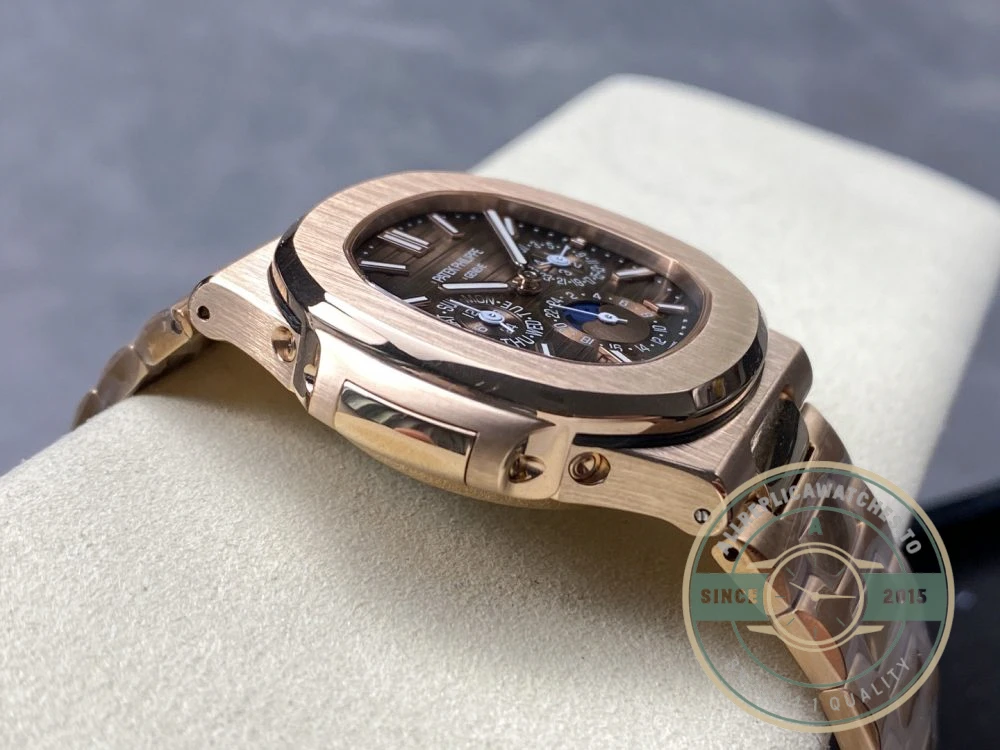 Superclone Nautilus 5740/1G-001 Patek Philippe Perpetual Calendar 40 mm, Rose gold, Brown Dial - Premium Super Clone Watch