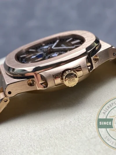 Superclone Nautilus 5740/1G-001 Patek Philippe Perpetual Calendar 40 mm, Rose gold, Brown Dial - Top-Tier Swiss Replica Watch