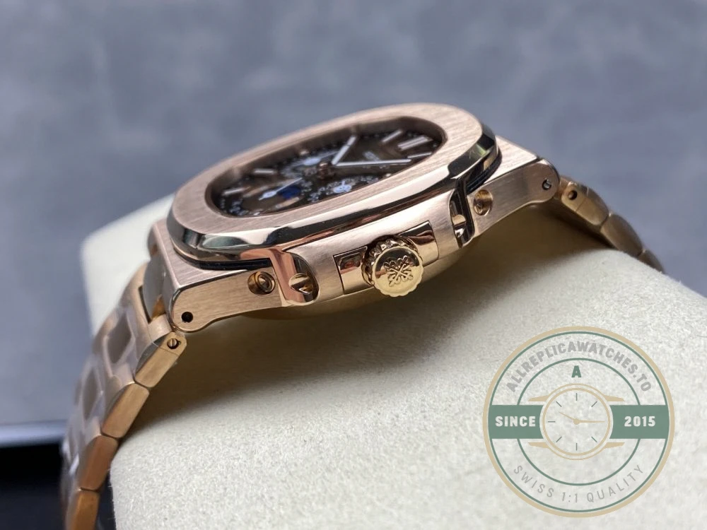 Superclone Nautilus 5740/1G-001 Patek Philippe Perpetual Calendar 40 mm, Rose gold, Brown Dial - Top-Tier Swiss Replica Watch
