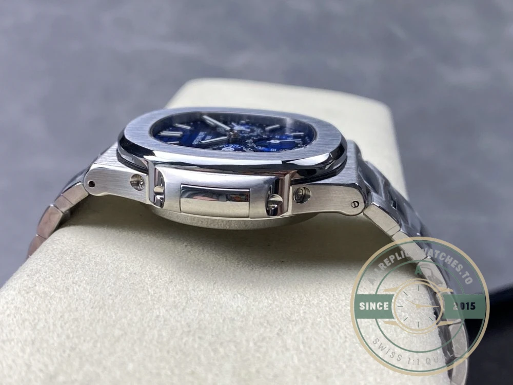 Superclone Nautilus 5740/1G-001 Patek Philippe Perpetual Calendar 40 mm, White gold, Blue Dial - Premium Super Clone Watch