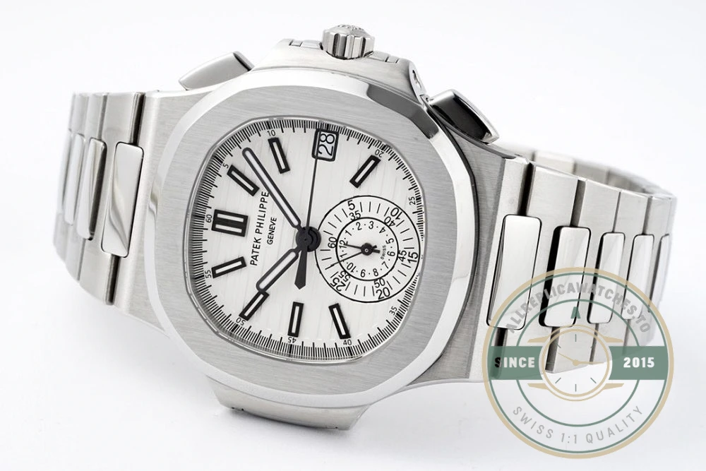 Superclone Nautilus 5980/1A-001 Patek Philippe Flyback chronograph, Date 40 mm, Stainless Steel - Swiss-Made Clone Watch