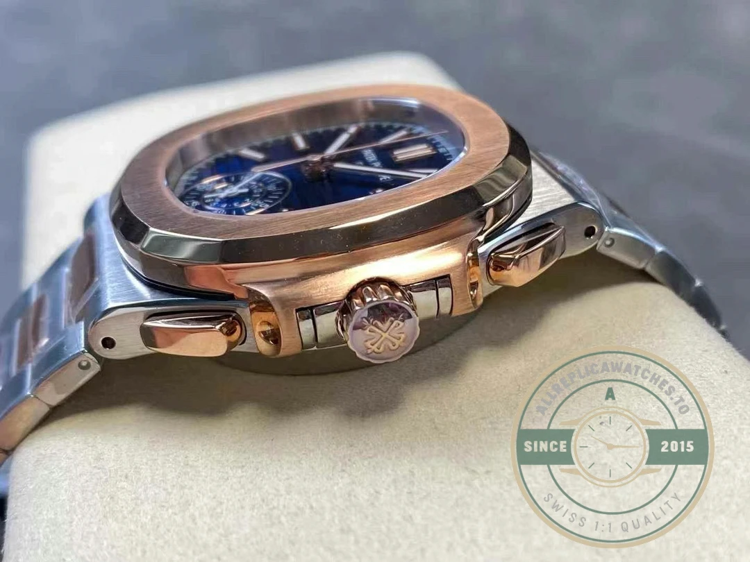Replica Nautilus 5980/1AR-001 Patek Philippe Flyback chronograph, Date. 40.5 mm, Steel/rose gold - Best Quality Replica Watch