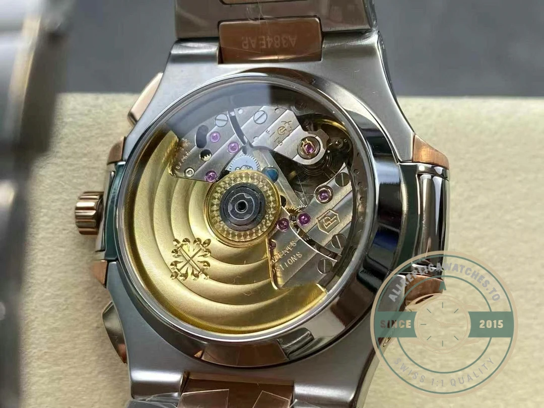 Replica Nautilus 5980/1AR-001 Patek Philippe Flyback chronograph, Date. 40.5 mm, Steel/rose gold - Swiss Movement Replica Watch