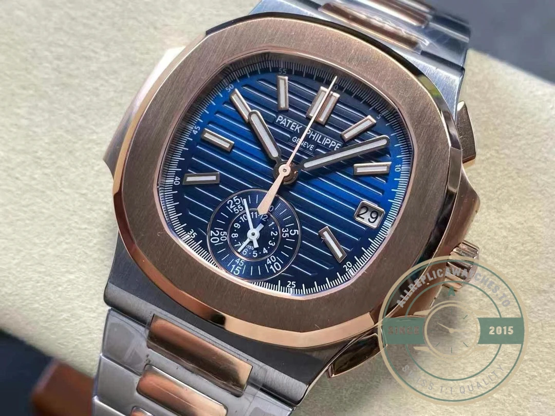 Replica Nautilus 5980/1AR-001 Patek Philippe Flyback chronograph, Date. 40.5 mm, Steel/rose gold - Best Quality Replica Watch
