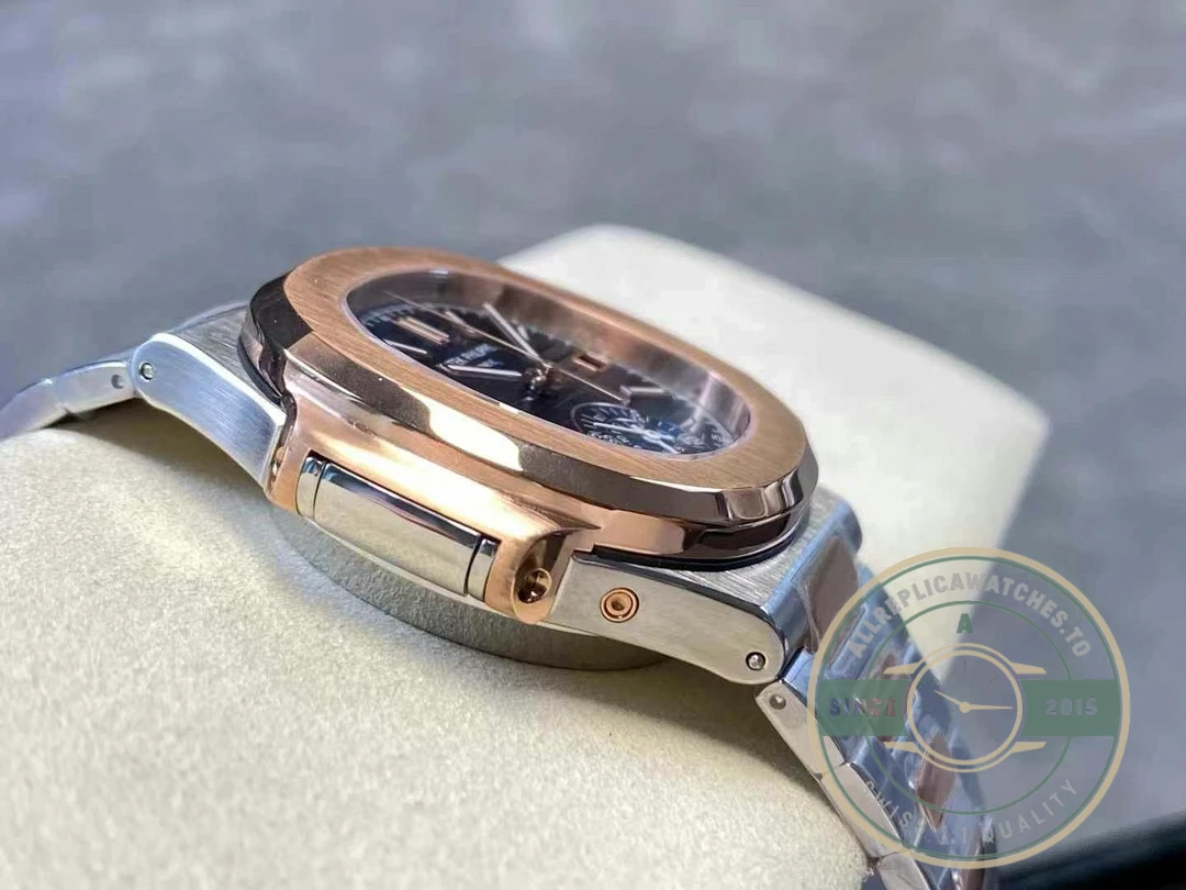 Replica Nautilus 5980/1AR-001 Patek Philippe Flyback chronograph, Date. 40.5 mm, Steel/rose gold - Affordable Super Clone Watch