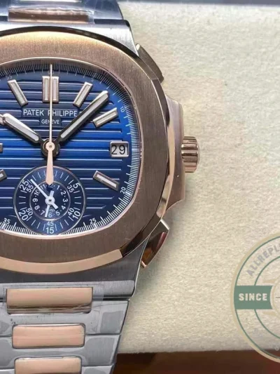 Replica Nautilus 5980/1AR-001 Patek Philippe Flyback chronograph, Date. 40.5 mm, Steel/rose gold - Swiss Movement Replica Watch