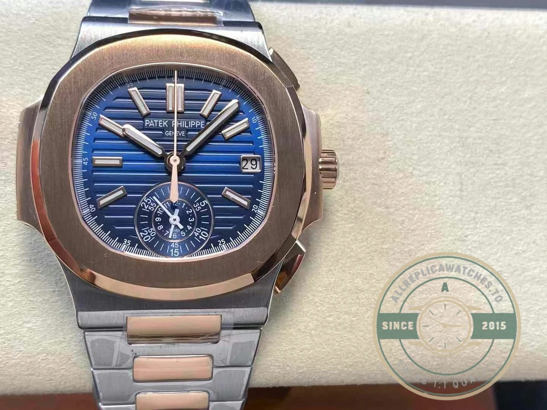 Replica Nautilus 5980/1AR-001 Patek Philippe Flyback chronograph, Date. 40.5 mm, Steel/rose gold - Swiss Movement Replica Watch
