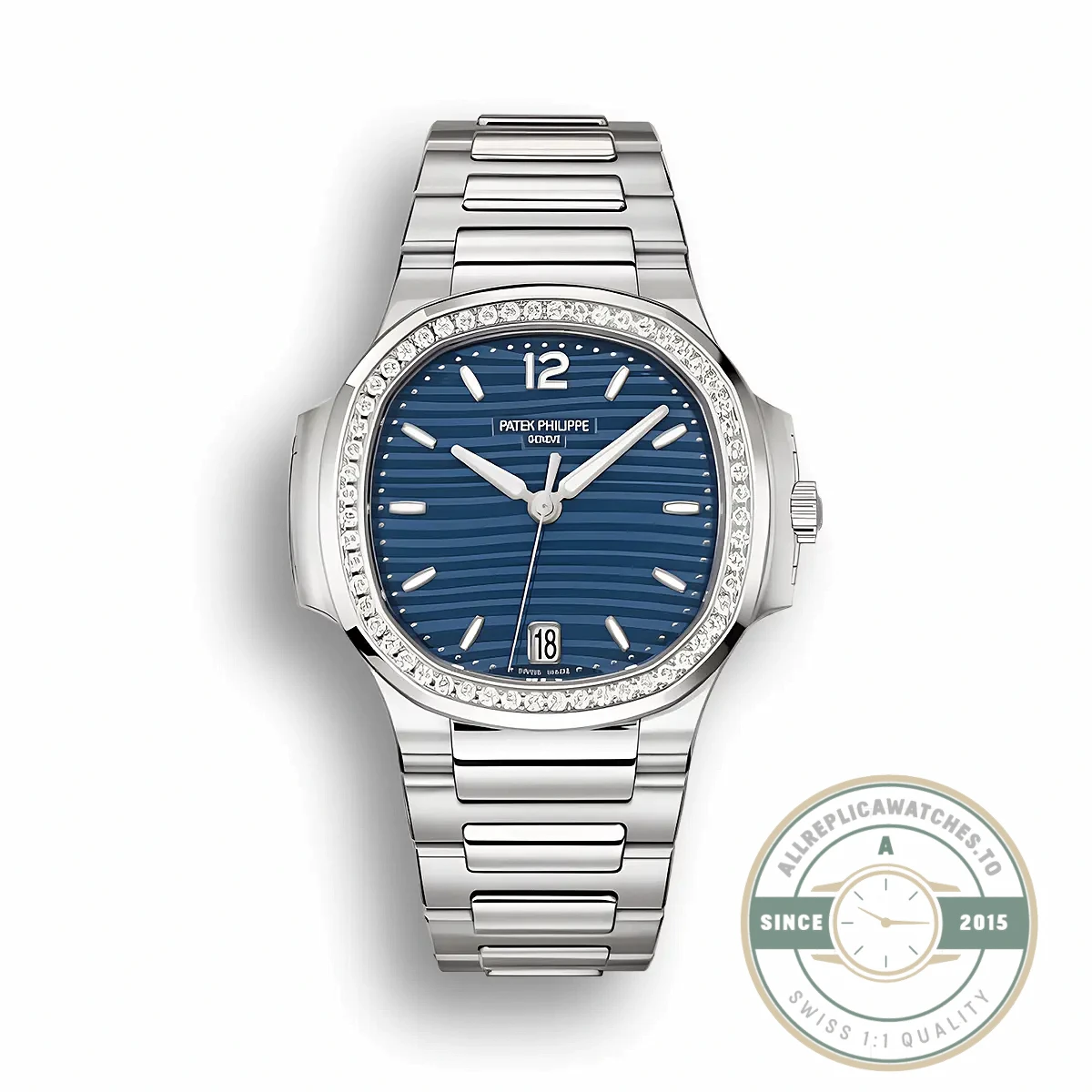 Superclone Nautilus 7118/1200A-001 Patek Philippe “Ladies Automatic” 35.2 mm, Steel, Blue Dial - High-Grade Replica Watch