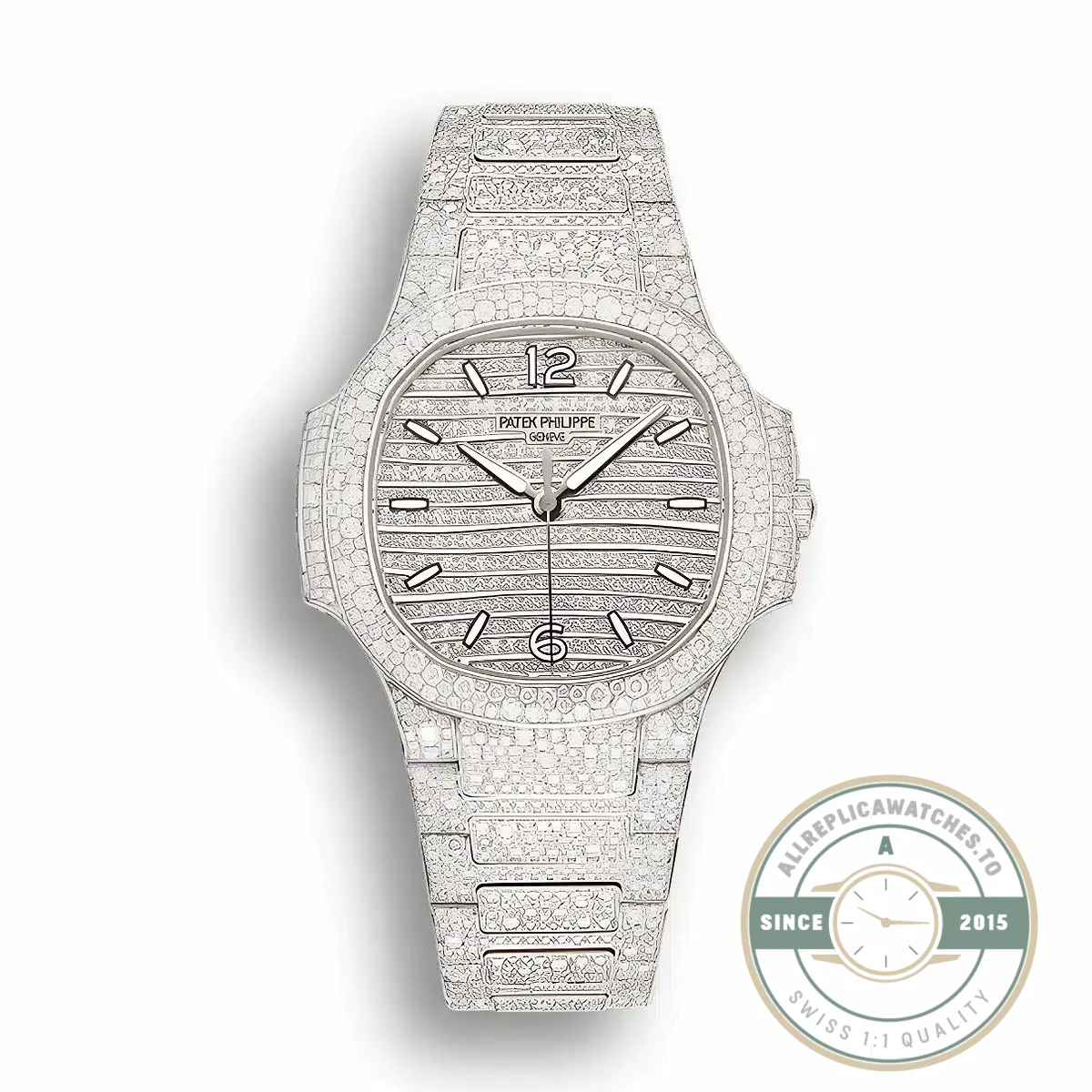 Superclone Nautilus 7118/1450G-001 Patek Philippe “Ladies Automatic” 35.2 mm, White gold - Best Quality Replica Watch