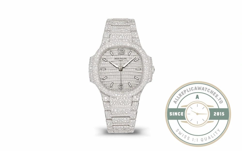 Superclone Nautilus 7118/1450G-001 Patek Philippe “Ladies Automatic” 35.2 mm, White gold - Swiss-Made Clone Watch
