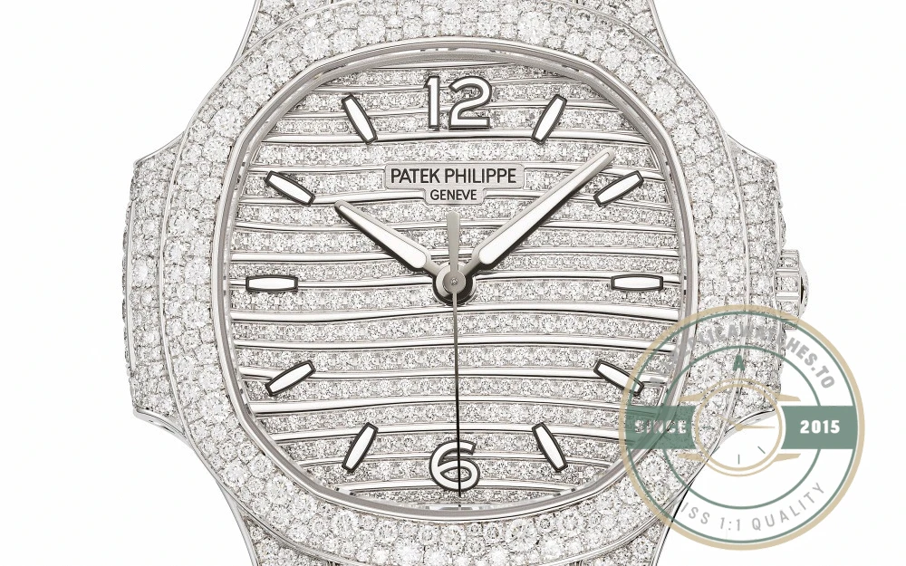 Superclone Nautilus 7118/1450G-001 Patek Philippe “Ladies Automatic” 35.2 mm, White gold - High-Grade Replica Watch