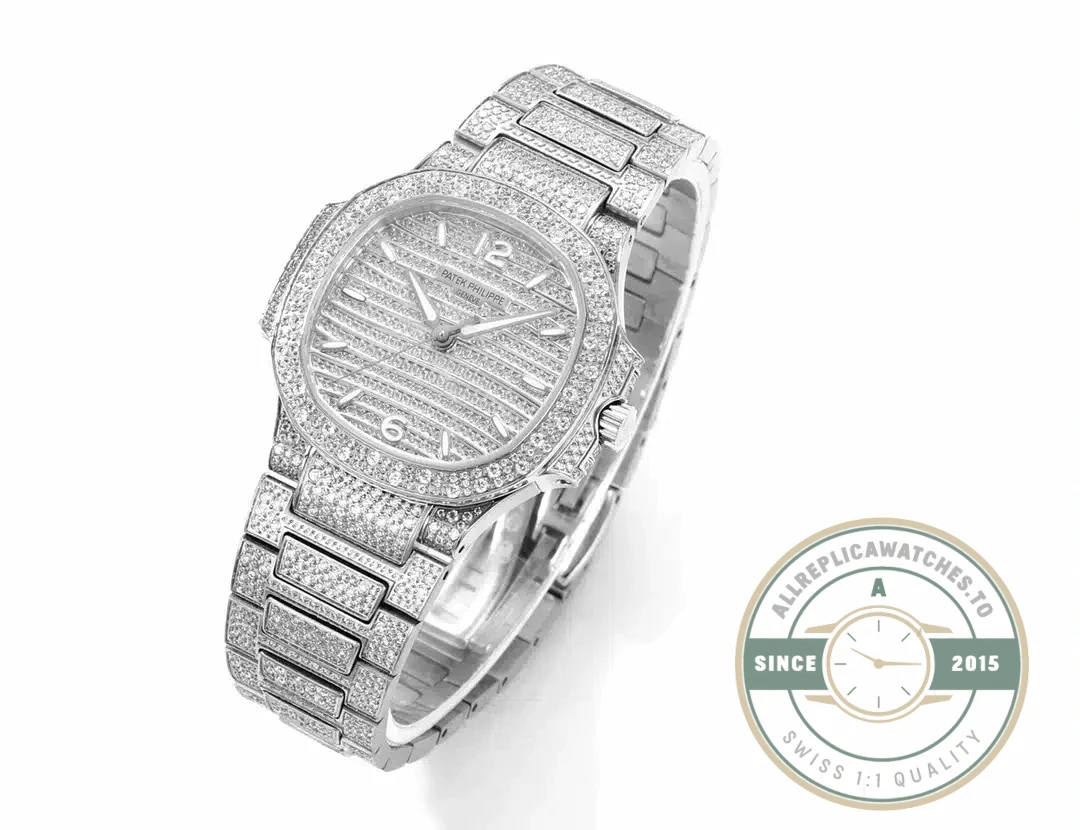 Superclone Nautilus 7118/1450G-001 Patek Philippe “Ladies Automatic” 35.2 mm, White gold - Best Quality Replica Watch