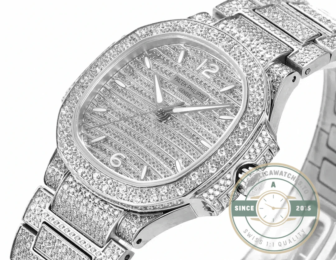 Superclone Nautilus 7118/1450G-001 Patek Philippe “Ladies Automatic” 35.2 mm, White gold - Best Quality Replica Watch