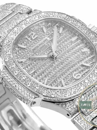 Superclone Nautilus 7118/1450G-001 Patek Philippe “Ladies Automatic” 35.2 mm, White gold - Budget Luxury Replica Watch