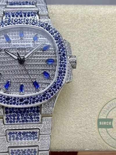 Superclone Nautilus 7118/1451G Patek Philippe “Ladies Automatic” 35.2 mm, Blue Diamonds - 1:1 Swiss Replica Watch