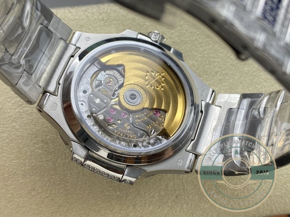 Superclone Nautilus 7118/1451G Patek Philippe “Ladies Automatic” 35.2 mm, Blue Diamonds - Premium Super Clone Watch
