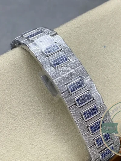 Superclone Nautilus 7118/1451G Patek Philippe “Ladies Automatic” 35.2 mm, Blue Diamonds - Budget Luxury Replica Watch