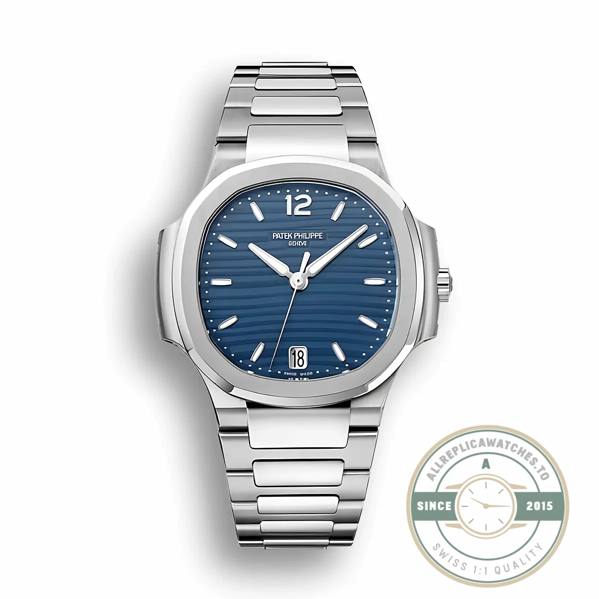 Superclone Nautilus 7118/1A-001 Patek Philippe “Ladies Automatic”. 35.2 mm, Steel, Blue Dial - Swiss Movement Replica Watch
