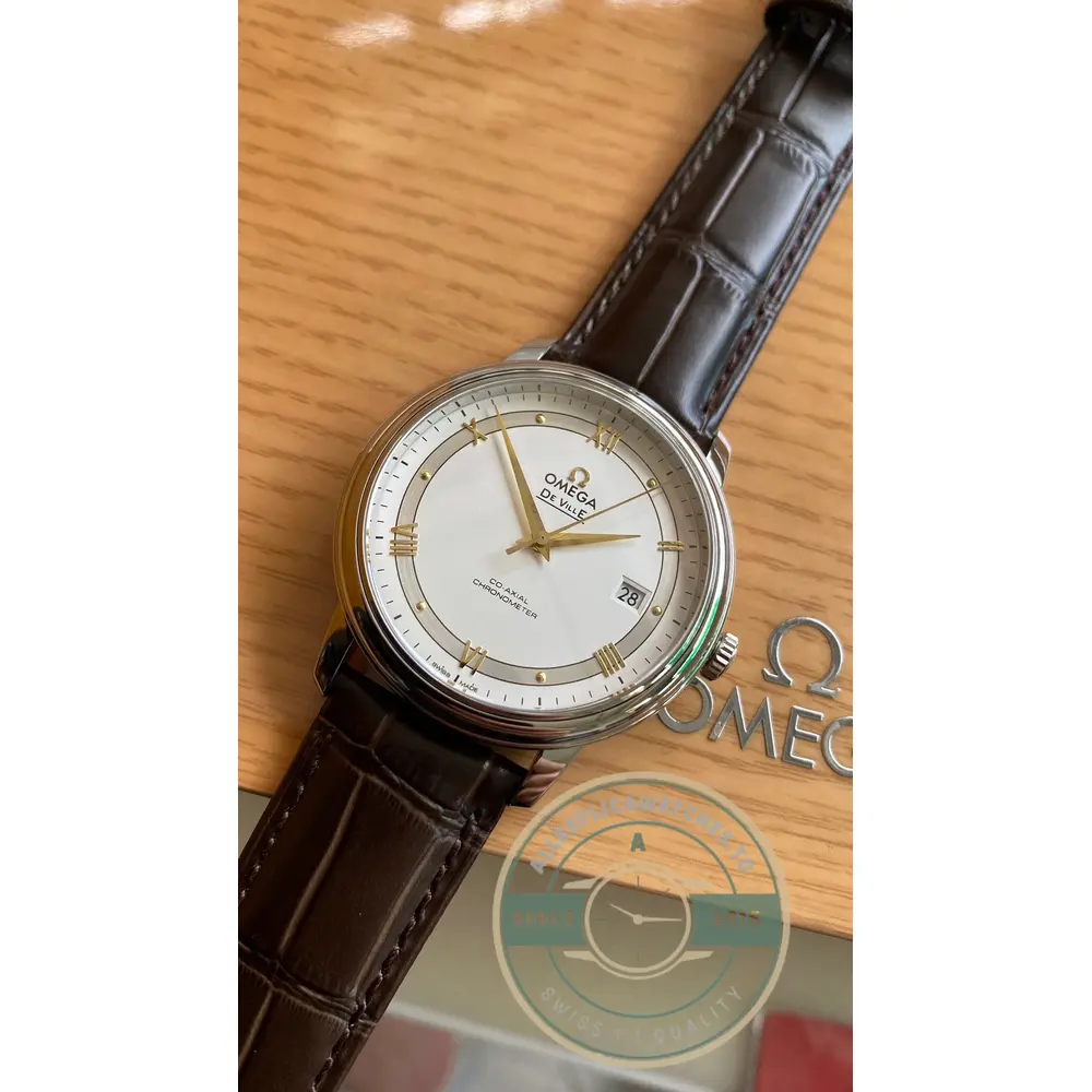 Superclone Omega De Ville Gold 39.5mm 424.13.40.20.02.002 - Swiss Movement Replica Watch