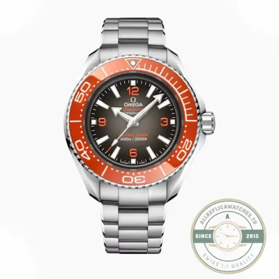 Superclone Omega Seamaster Planet Ocean Ultra Deep with orange ceramic bezel and dark dial