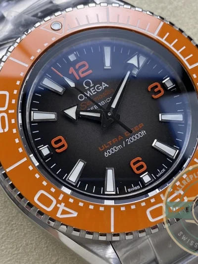 Superclone Omega Planet Ocean 600m ULTRA DEEP, Orange bezel - Affordable Luxury Replica Timepiece