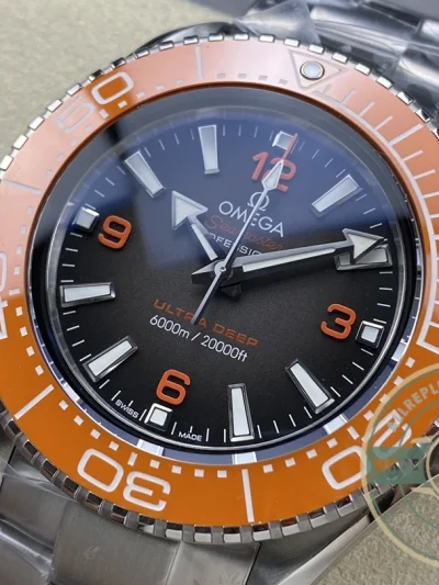 Superclone Omega Planet Ocean 600m ULTRA DEEP, Orange bezel - Best Quality Replica Watch