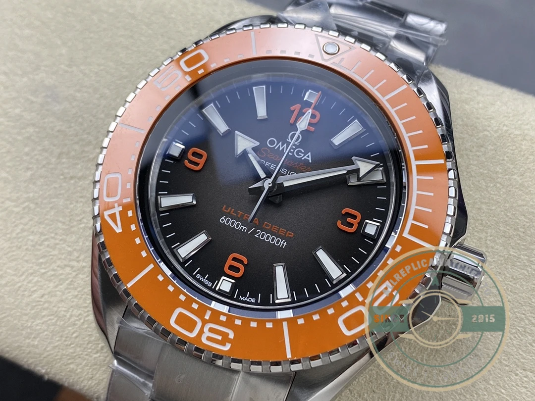 Superclone Omega Planet Ocean 600m ULTRA DEEP, Orange bezel - Best Quality Replica Watch