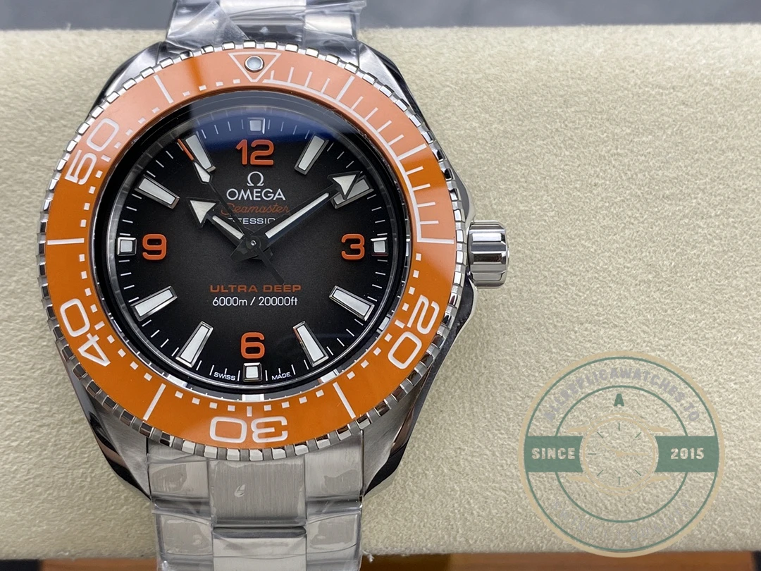 Superclone Omega Planet Ocean 600m ULTRA DEEP, Orange bezel - Luxury Replica Watch