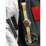 Black ceramic bezel with a laser-engraved diving scale on the Omega Seamaster superclone