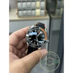 Steel bracelet, folding clasp and diver's extension adjusted on the wrist, clone Omega diver