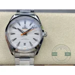 Silver dial textured with horizontal teak lines, Omega Seamaster Aqua Terra 41mm clone
