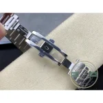 Polished bezel ring framing the silver dial of the Omega Aqua Terra clone, 42mm steel case