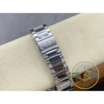 Teak lines catching ambient light across the superclone Omega Aqua Terra silver dial