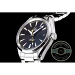 Domed sapphire crystal with an anti-reflective layer over the black dial, Aqua Terra clone