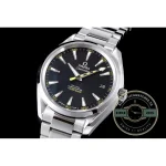 Date aperture at three o'clock on the steel Omega Seamaster Aqua Terra 150m superclone