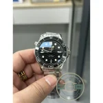 Laser-engraved wave pattern across the black ceramic dial, Diver 300M superclone