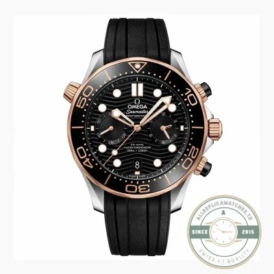 Omega Seamaster 210.20.44.51.01.001 superclone on black structured rubber, two-tone 44mm