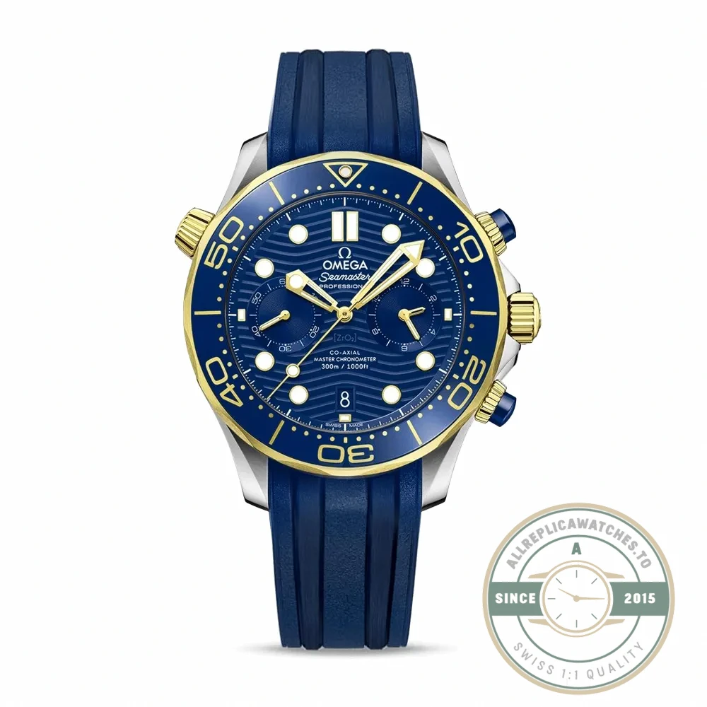 Superclone Omega Seamaster Blue 44mm, Rubber 210.20.44.51.03.001 - Affordable Luxury Replica Timepiece