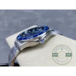 Unidirectional bezel turning against the blue ceramic dial, clone Omega Seamaster Diver 300M