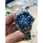 Wave pattern polished into the ceramic dial rather than stamped, clone Omega Diver 300M 42mm